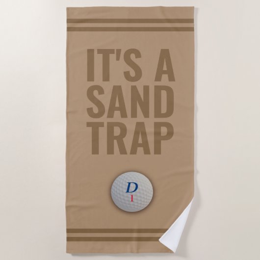 Funny Golf Theme Sand Trap Golfer Beach Towel Strandlaken (Voorkant)