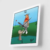 Funny Golf Themed Wall Clock Vierkante Klok (Hoek)