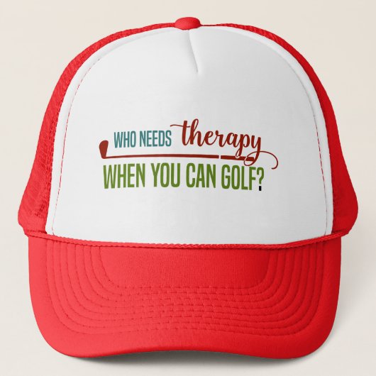 Funny Golf Therapy Trucker Hat Trucker Pet (Voorkant)