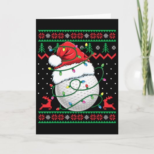 Funny Golf Ugly Christmas Sweater Womens Mens Golf Kaart (Voorkant)