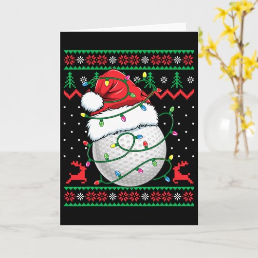 Funny Golf Ugly Christmas Sweater Womens Mens Golf Kaart (Gele Bloem)