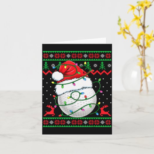 Funny Golf Ugly Christmas Sweater Womens Mens Golf Kaart (Gele Bloem)