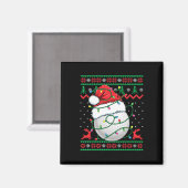 Funny Golf Ugly Christmas Sweater Womens Mens Golf Magneet (Voorkant / Achterkant)