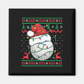 Funny Golf Ugly Christmas Sweater Womens Mens Golf Magneet (Voorkant)