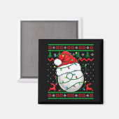 Funny Golf Ugly Christmas Sweater Womens Mens Golf Magneet (Voorkant / Achterkant)