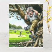 Funny Golf Wenskaart Kaart (Gele Bloem)