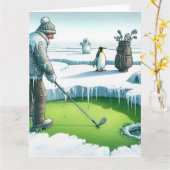 Funny Golf Wenskaart Kaart (Gele Bloem)
