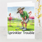 Funny Golf Wenskaart Kaart (Gele Bloem)