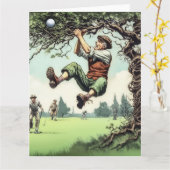 Funny Golf Wenskaart Kaart (Gele Bloem)