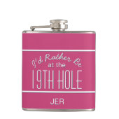 Funny Golfer 19th Hole Monogrammed Pink Girly Heupfles (Voorkant)