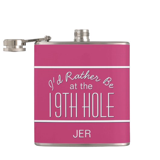 Funny Golfer 19th Hole Monogrammed Pink Girly Heupfles (Geopend)