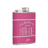 Funny Golfer 19th Hole Monogrammed Pink Girly Heupfles (Rechts)