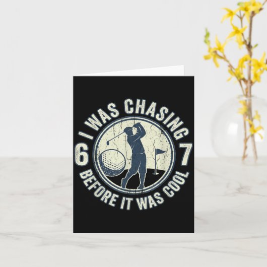 Funny Golfer 67 Meme Golf Joke Chasing 67  Kaart (Gele Bloem)
