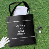 Funny Golfer Club Humor Modern Sports Black Tote Bag