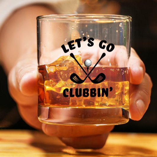 Funny Golfer Club Humor Modern Sports Black Whisky Glas