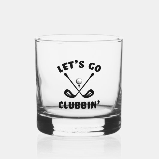 Funny Golfer Club Humor Modern Sports Black Whisky Glas (Voorkant)