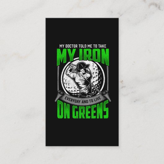 Funny Golfer Course Quote Golf Player Humor Visitekaartje (Voorkant)