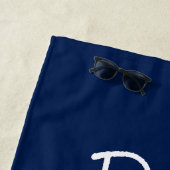 Funny Golfer Dad Navy Blue Custom Strandlaken (In situ)