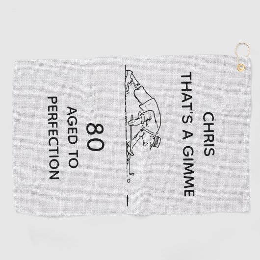 Funny Golfer, gepersonaliseerde naam Golf Golfhanddoek (Horizontaal)