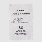 Funny Golfer, gepersonaliseerde naam Golf Golfhanddoek (Voorkant)