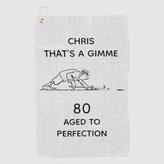 Funny Golfer, gepersonaliseerde naam Golf Golfhanddoek (Voorkant)