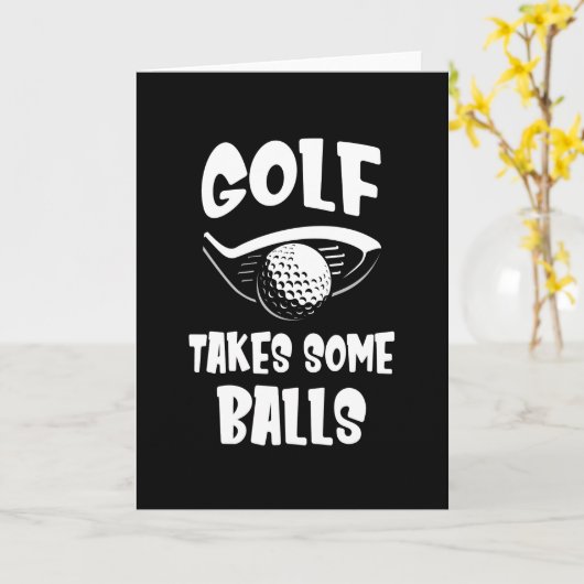 Funny Golfer Gezegde Kaart (Gele Bloem)