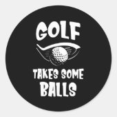 Funny Golfer Gezegde Ronde Sticker (Voorkant)