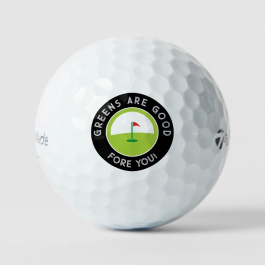 Funny Golfer Gift – GREENS ARE GOOD FORE YOU! Golfballen (Voorkant)