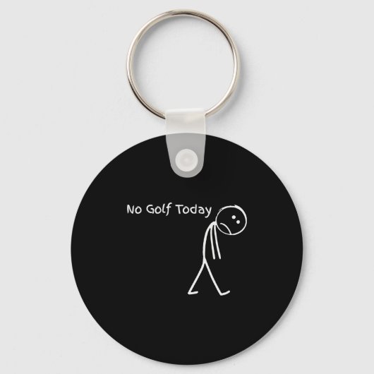 Funny Golfer Golf Lovers Tee - Stick Figure No Gol Sleutelhanger (Voorkant)