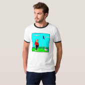 Funny Golfer & Goose Tee Shirt (Voorkant volledig)
