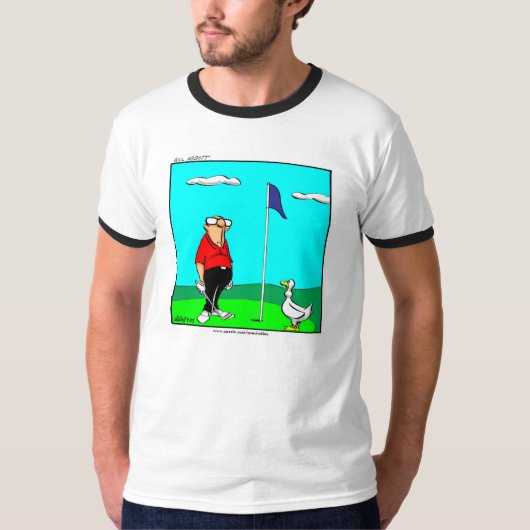 Funny Golfer & Goose Tee Shirt (Voorkant)