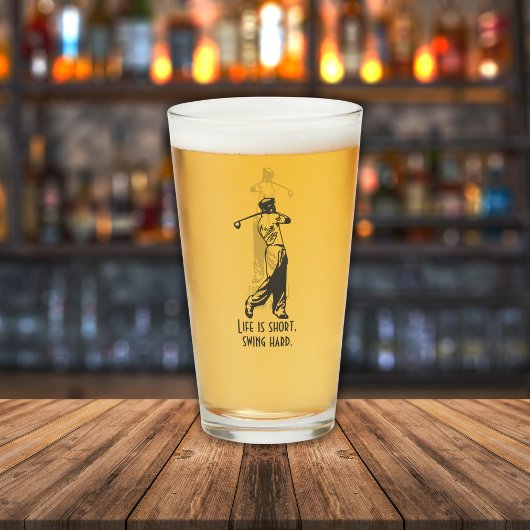 Funny Golfer Life Gezegde Retro Style Man Glas