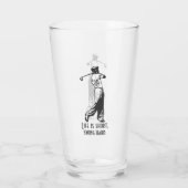 Funny Golfer Life Gezegde Retro Style Man Glas (Achterkant)