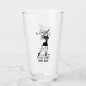 Funny Golfer Life Gezegde Retro Style Meisje Glas (Achterkant)