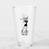 Funny Golfer Life Gezegde Retro Style Meisje Glas (Voorkant)