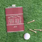 Funny Golfer Nineteenth Hole Monogrammed Initialen Heupfles