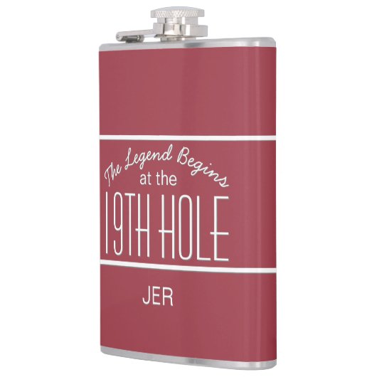 Funny Golfer Nineteenth Hole Monogrammed Initialen Heupfles (Links)