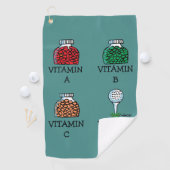 Funny Golfer Vitamin T-shirt Cartoon Golfhanddoek (Insitu)