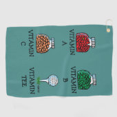 Funny Golfer Vitamin T-shirt Cartoon Golfhanddoek (Horizontaal)