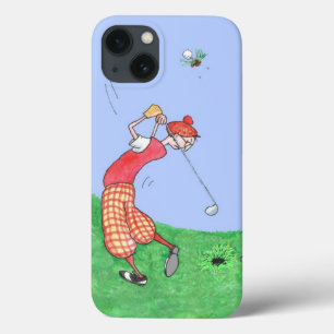 Funny Golfers Cartoon Illustratie iPhone 13 Hoesje