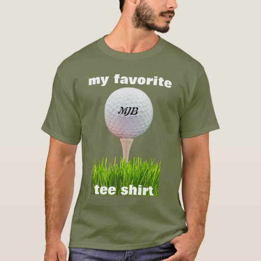 Funny Golfers Favoriete T-shirt met Initialen (Voorkant)