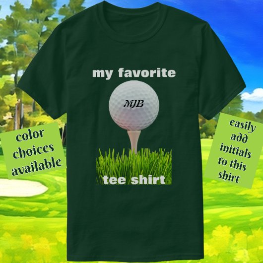 Funny Golfers Favoriete T-shirt met Initialen