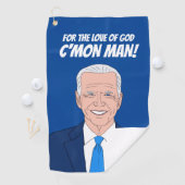 Funny golfhanddoek cadeau met Joe Biden cartoon (Insitu)