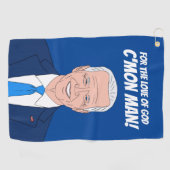 Funny golfhanddoek cadeau met Joe Biden cartoon (Horizontaal)