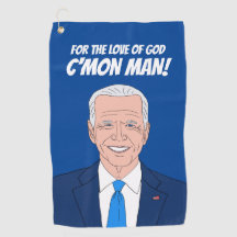 Funny golfhanddoek cadeau met Joe Biden cartoon