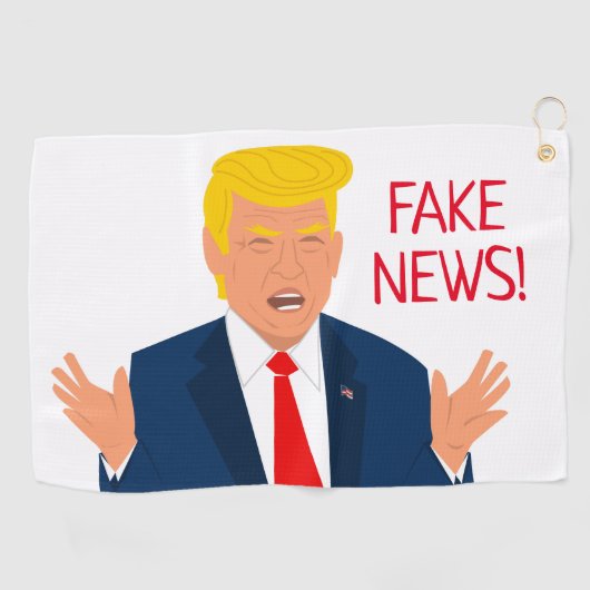 Funny golfhanddoekje met Donald Trump cartoon Golfhanddoek (Horizontaal)