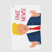 Funny golfhanddoekje met Donald Trump cartoon Golfhanddoek (Voorkant)