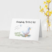 Funny Golfing Birthday met Duck Kaart (Gele Bloem)