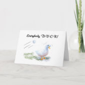 Funny Golfing Birthday met Duck Kaart (Voorkant)