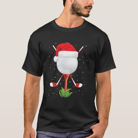 Funny Golfing Christmas Santa Golf Ball Player T-shirt (Voorkant)